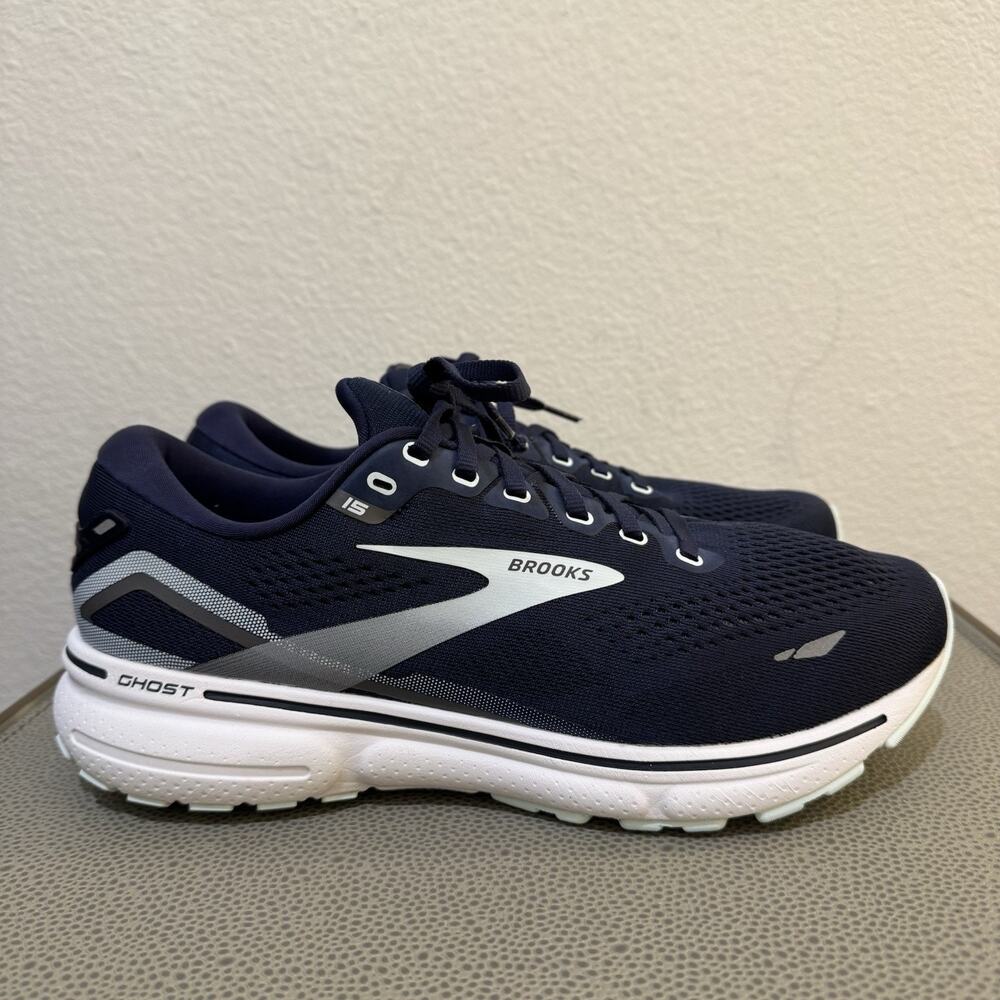 Brooks Ghost 15 1203801D450 Women's Navy Lace Up Running Shoes 11 D (wide)